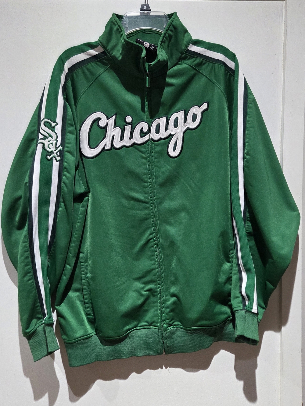 Stitches Green Chicago Varsity-Style Track Jacket